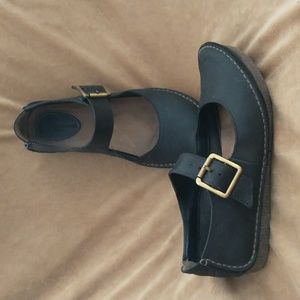 Clark's black leather Mary Jane shoes